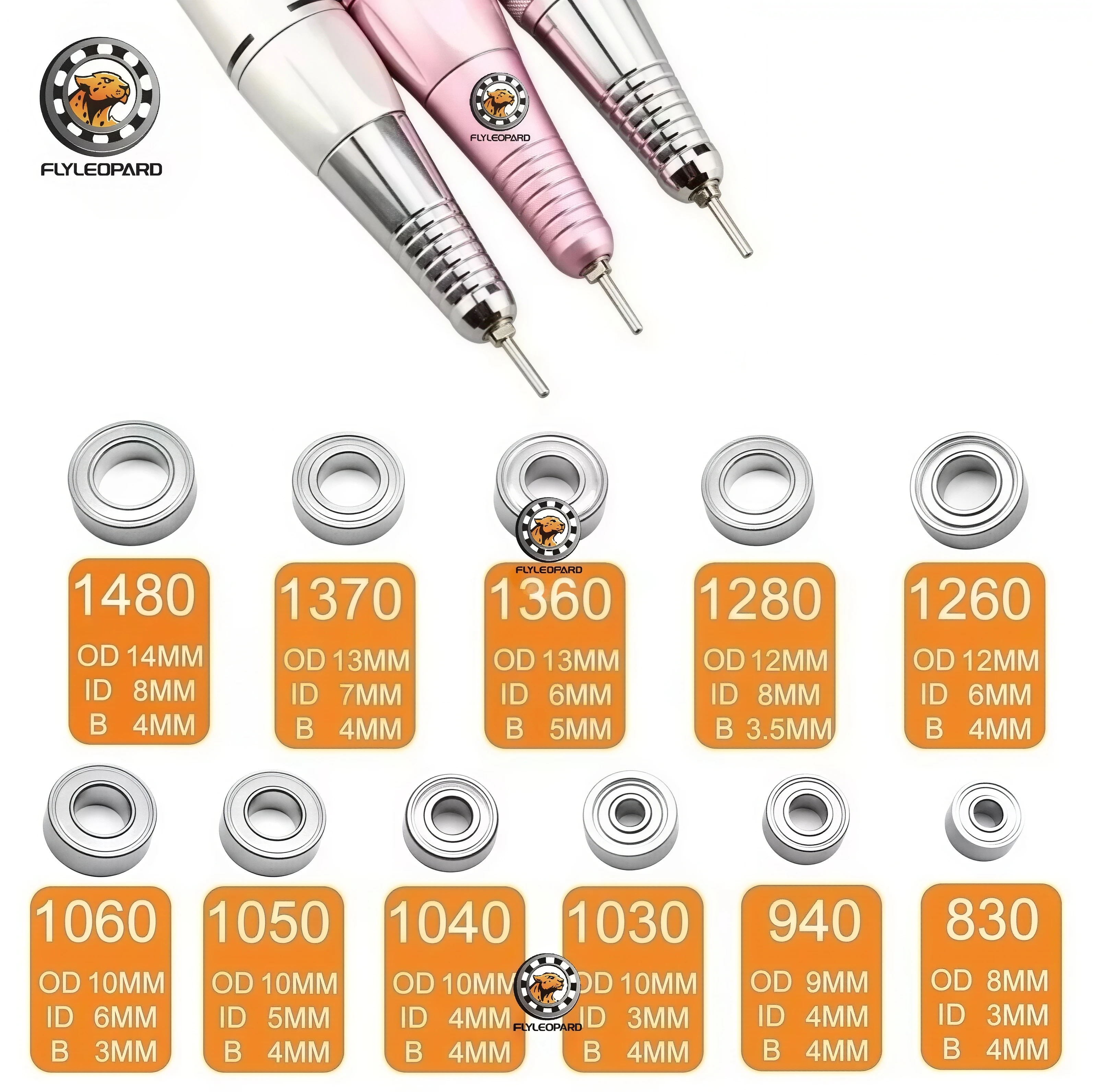 STRONG 107 102L H120 Nail Drill Handpiece ABEC-9 Sealed Ball Bearing Replacement Spindle Low Noise High Speed