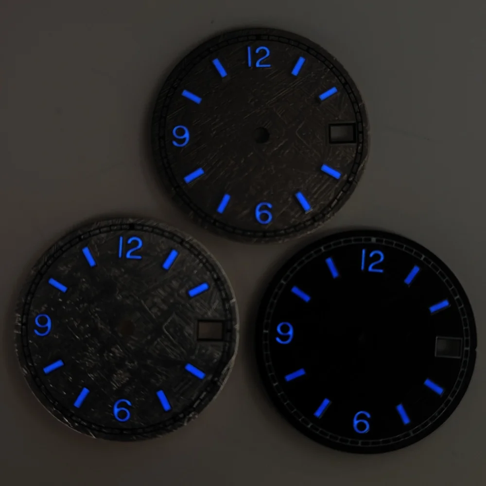 NH35 meteorite patterned dial NH36 surface BGW9 blue-green night light mechanical watch accessory modification using 28.5mm