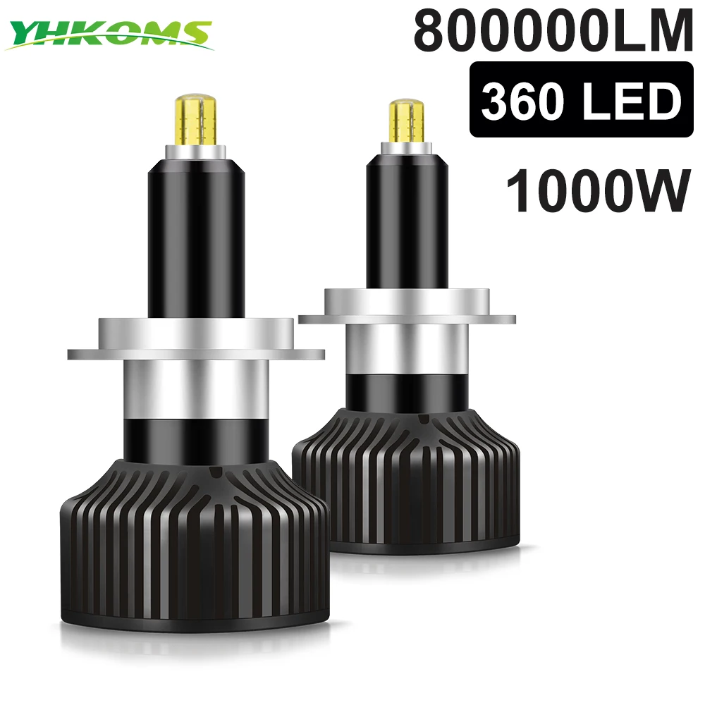 yZ[zYHKOMS Canbus H1 H7 LED 6 3D LEDԃwbhCgH8 H9 H11 9005 HB3 9006 HB4 I[gLEDou tHOv 6000K 12V ~jTCY