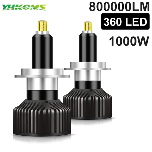 YHKOMS Canbus H1 H7 LED 6 lados 3D LED faro de coche H8 H9 H11 9005 HB3 9006 HB4 bombilla LED automática lámpara antiniebla 6000K 12V tamaño Mini