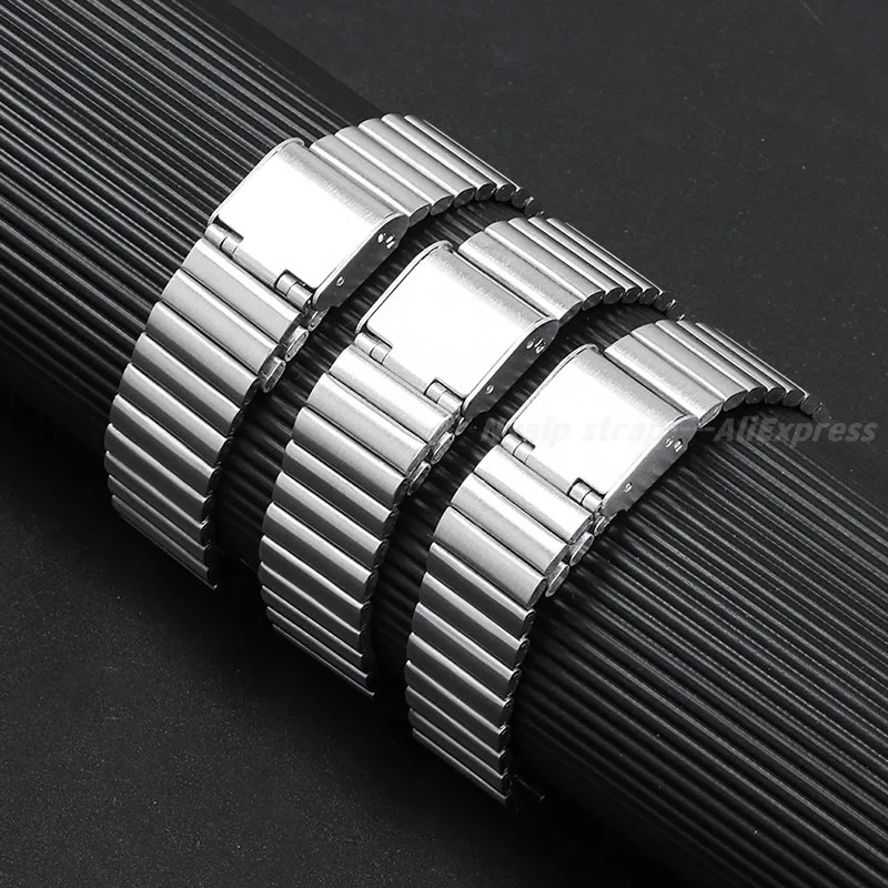 10mm 12mm 14mm 16mm 18mm 20mm Stainless Steel Watch Band Ultra-thin Metal Bracelet Silver for Men Women Universal Watch Strap