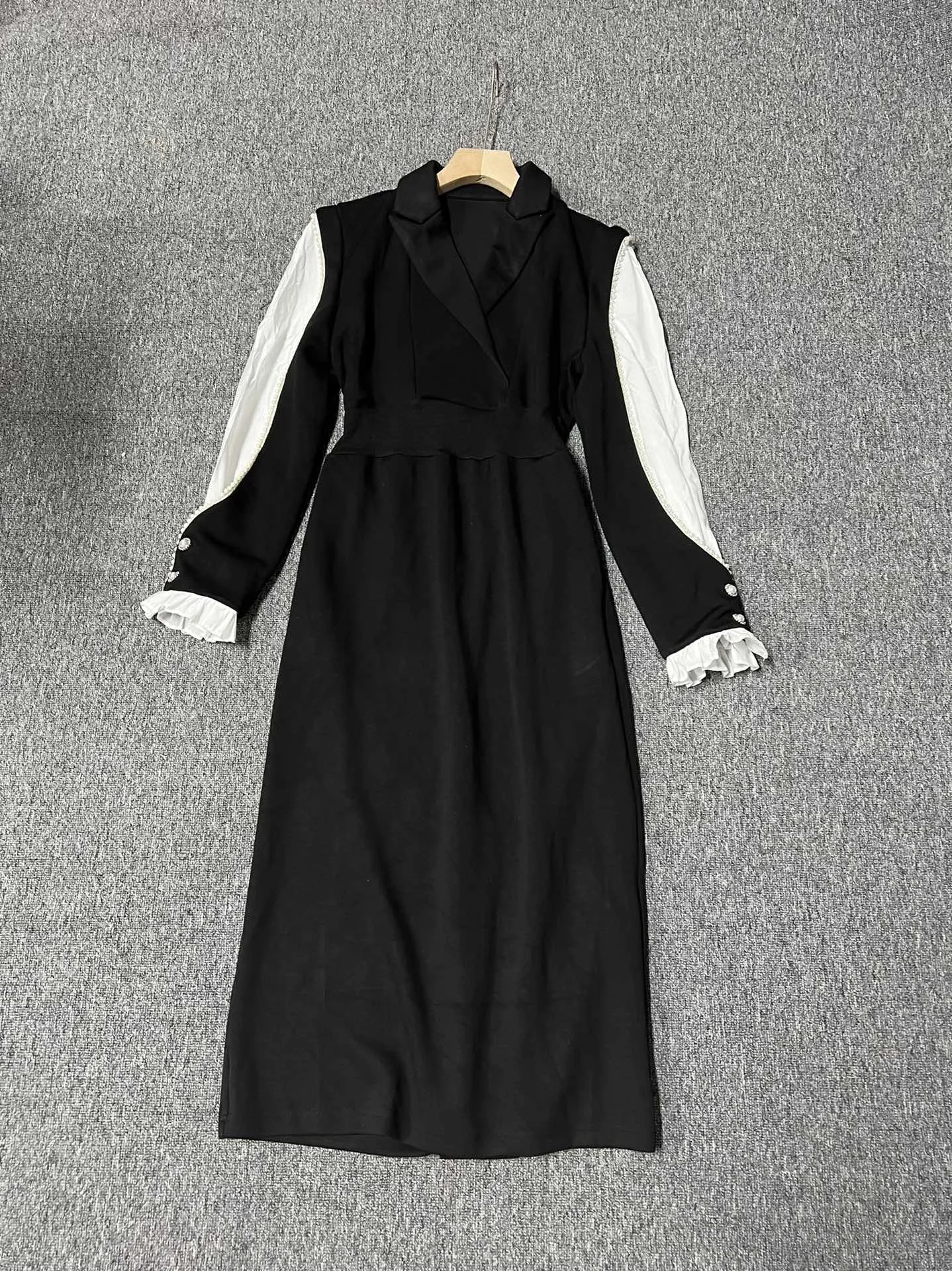 

20230214 2023 spring women's new Tailored Collar Dress Fashionable All-Match Elegant Slim Fit