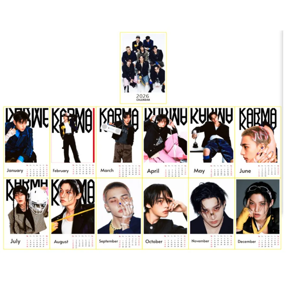 Stray Kids KPOP SKZOO Nouvel An 2026 Calendrier Affichage Pop Music Group Fan Collection Festival Cadeaux