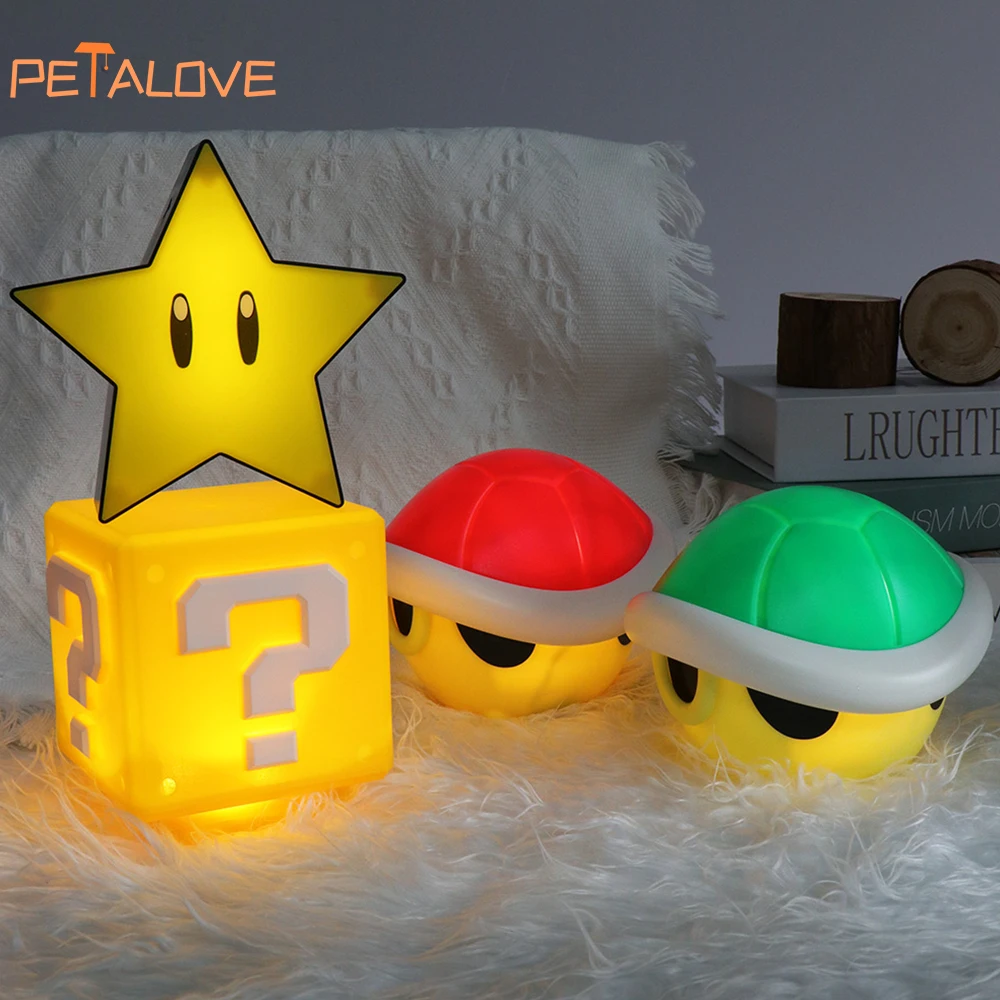 Kawaii Cartoon LED Question Block Night Light Game Toy Children Bedroom Table Lamp Kids Birthday Christmas Gift Lovely Toy