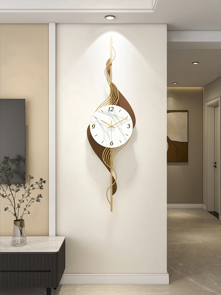 Modern Minimalist Wall Clock for Living Room, Silent Wall Watch, Bedroom Ornament, Home Decoration, Newest Metal Vertical Decor