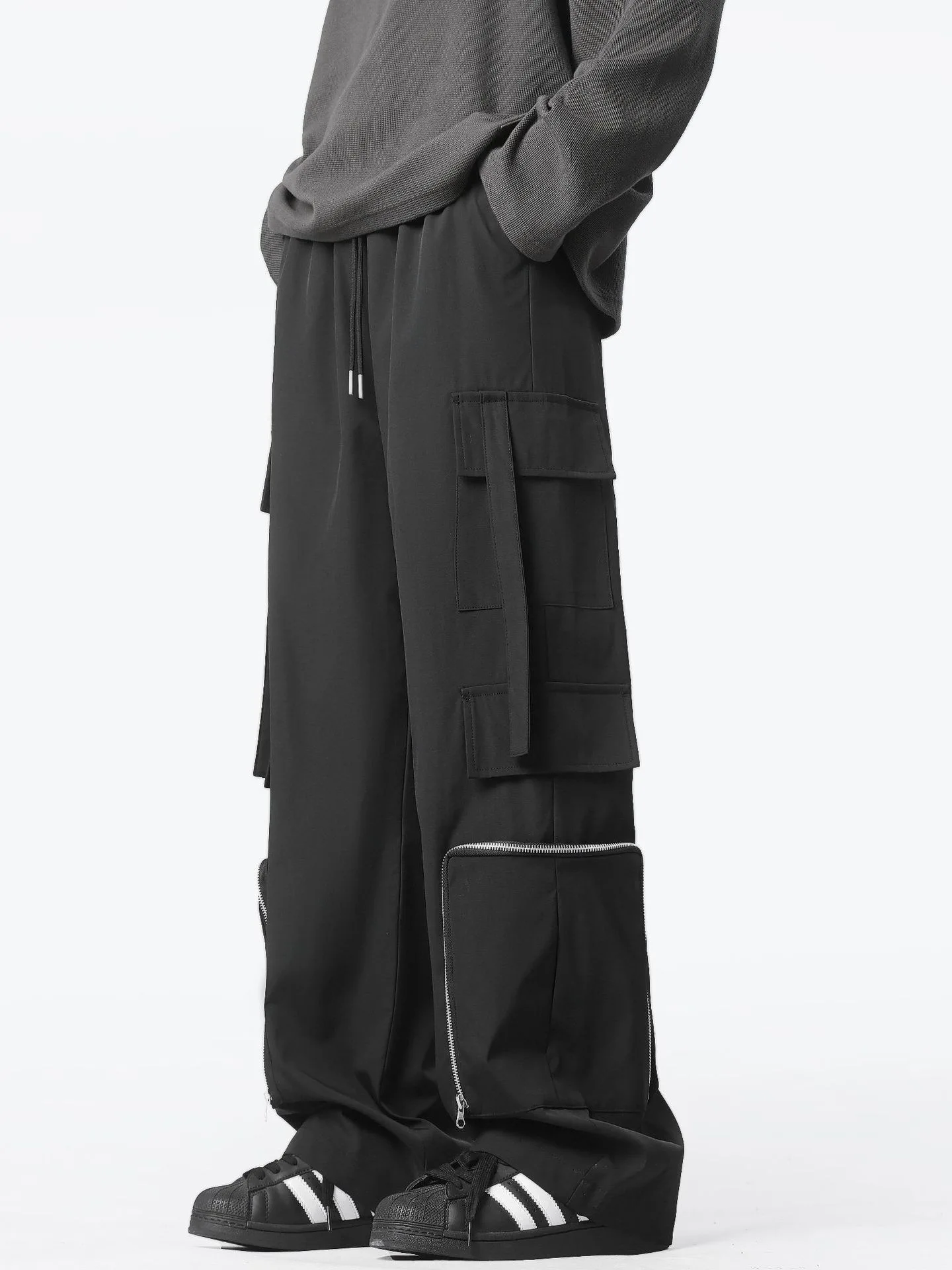 American Triple Defense Functional Wind Work Pants Men's Design Sense Simple Pocket Straight Casual Punch Pants Soft Breathable