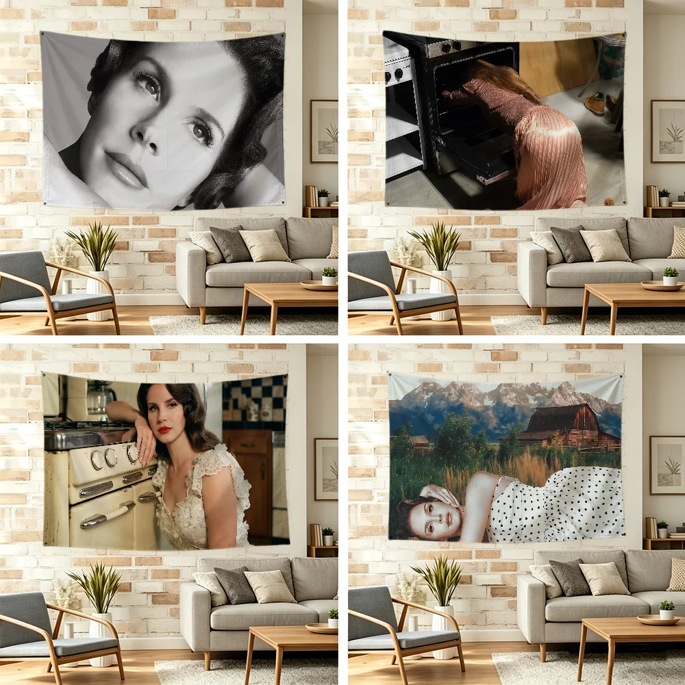L-lana D-del singer Rey stove flag For Outdoor Camping Bar Picnic Party Home Decoration Ornaments Banner