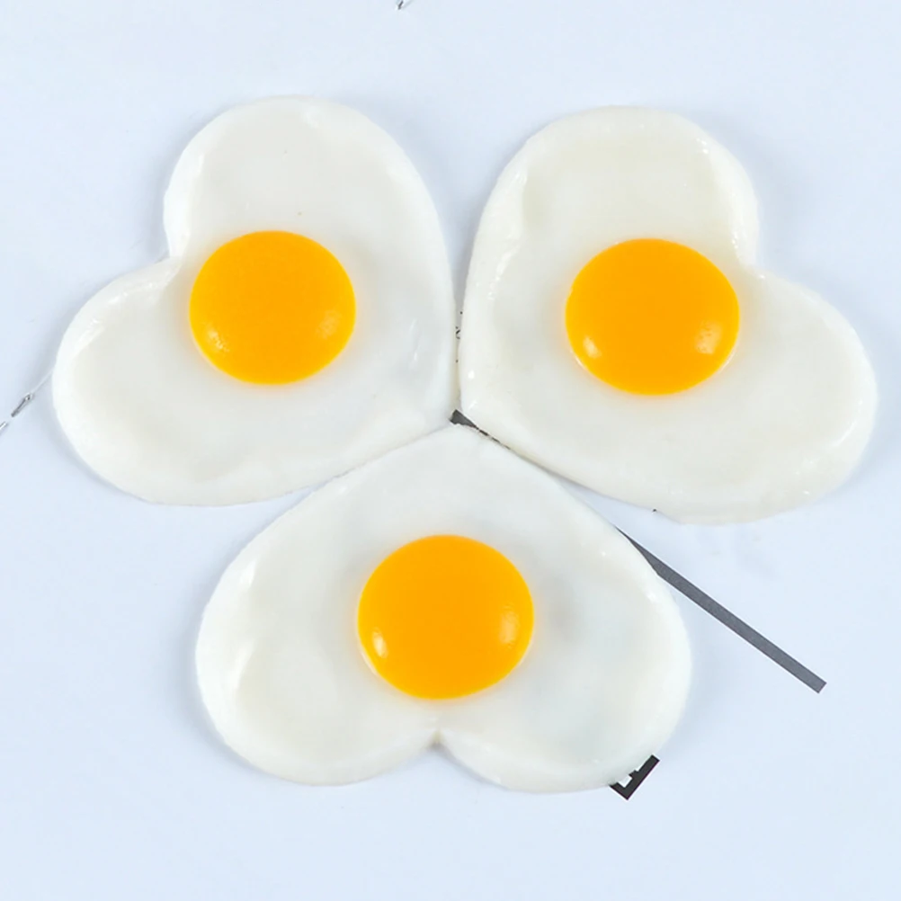 

2 Pcs Simulated Poached Eggs Frying Simulation Fried Mold Lifelike Decoration Kitchen Model Love