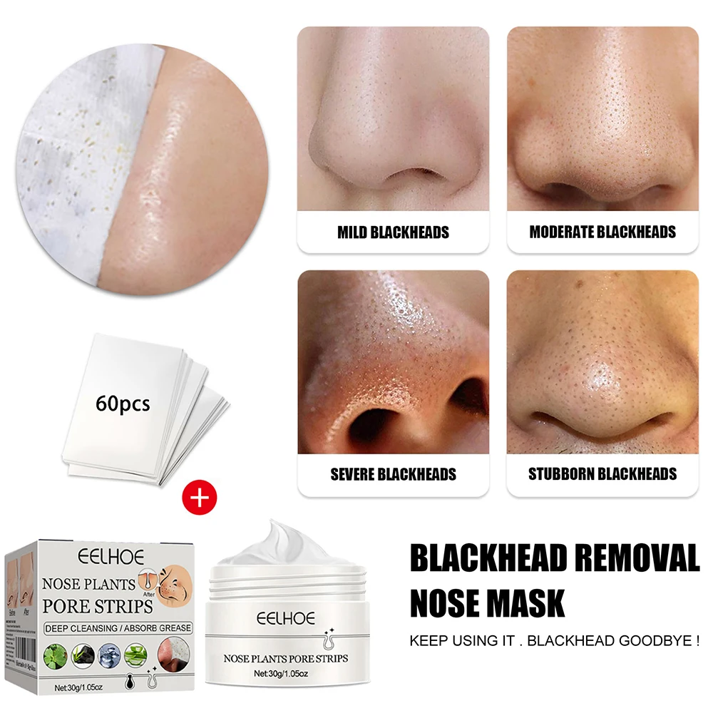 Blackhead Remover Cream Paper Plant Pore Strips Nose Acne Cleansing Black Dots Peel Off Mud Mask Treatments Skin Care