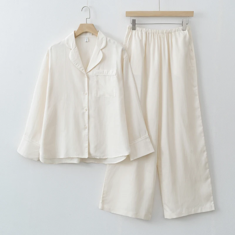 Women's Linen Blend Two-Piece Blouse and Pants Set for Summer