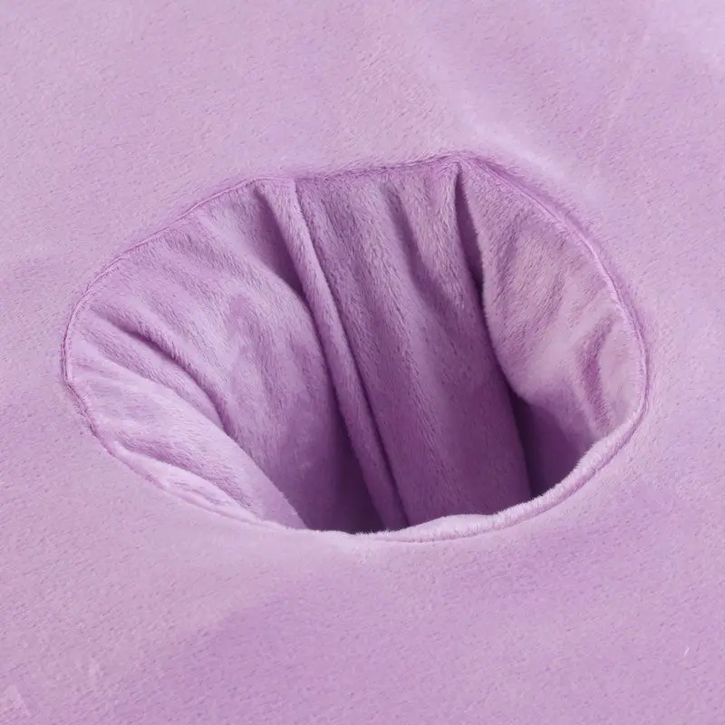 ملاءة مسطحة مخملية للتجميل بلون سادة ناعمة مع غطاء سرير بفتحة لسرير تدليك صالون التجميل