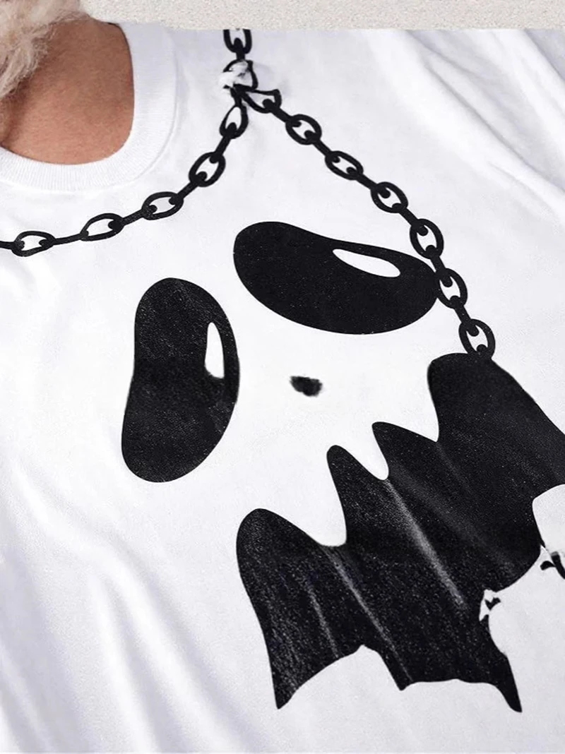 جديد هالوين موضوع حزب الإرهاب تأثيري الأطفال الكبار الأبيض شبح عباءة، هالوين هيكل جمجمة الساحرة زي الدعامة مجموعة #4