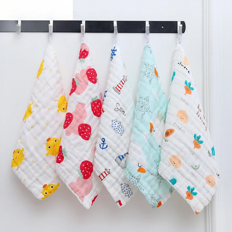 

30x30cm Pure Cotton Bubble Cotton Gauze Square Towel Kindergarten Type A Baby Saliva Towel Infant Small Towel 6 Layers