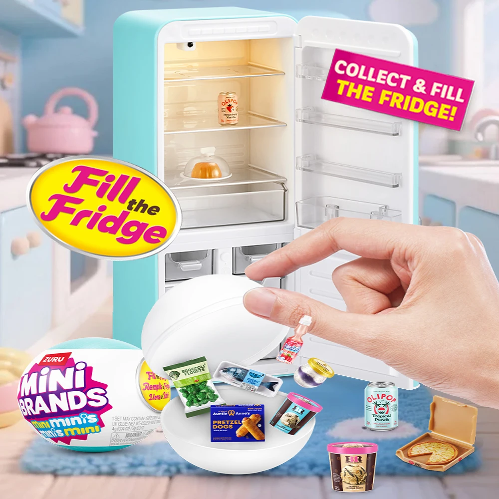 العلامات التجارية الصغيرة Minis Zuru لعبة مصغرة قابلة للجمع مفاجأة صندوق أعمى ألعاب مصغرة العلامة التجارية ملء كرة الثلاجة #6