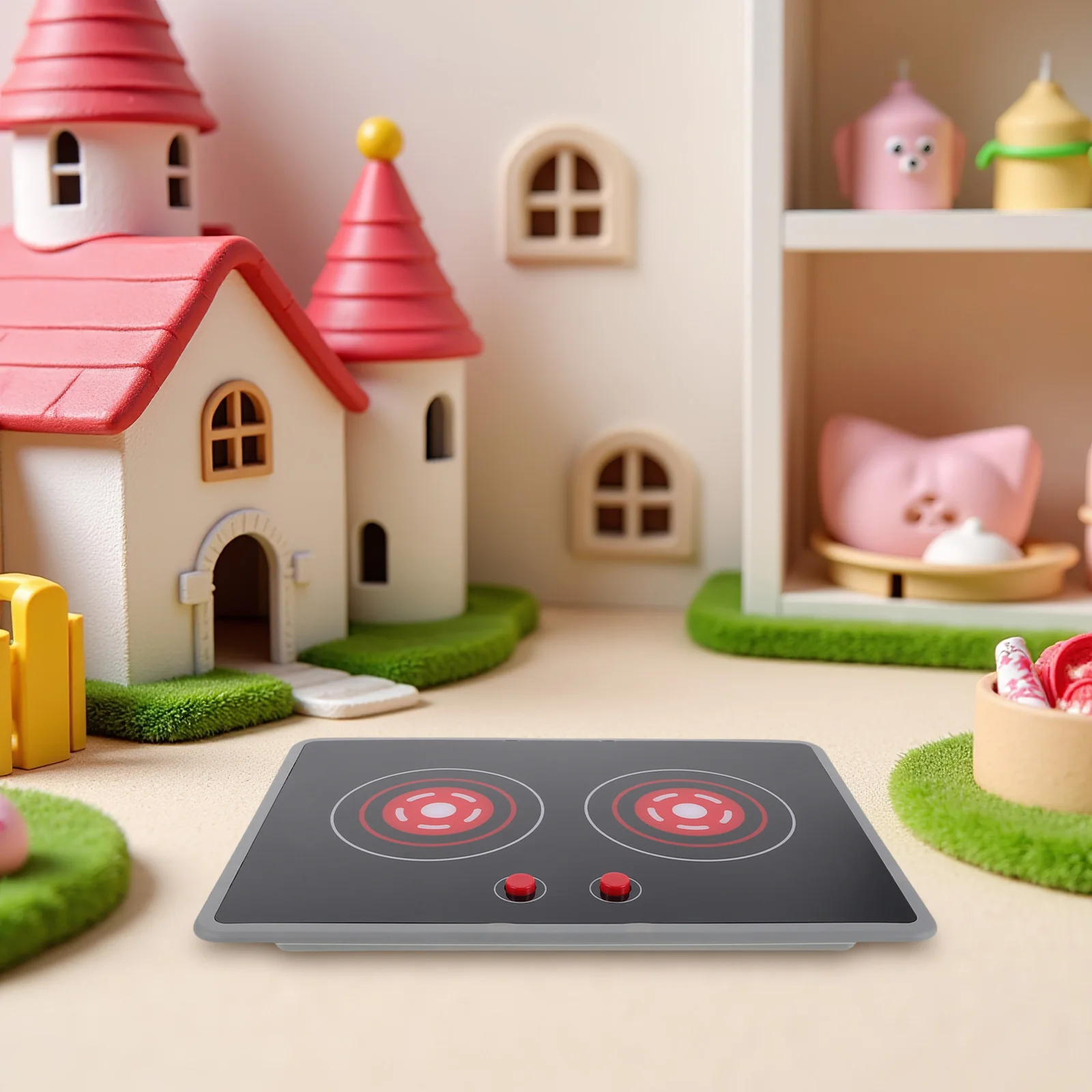Cocina de Inducción simulada para niños pequeños, efectos de luz de sonido realistas, accesorios de juego de cocina, juegos de fiesta familiares