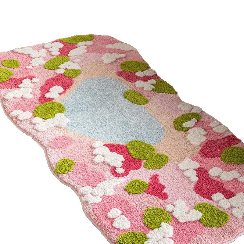 

Dopamine moss carpet bedroom sofa living room bedside blanket light luxury high-end special-shaped irregular non-slip floor mat