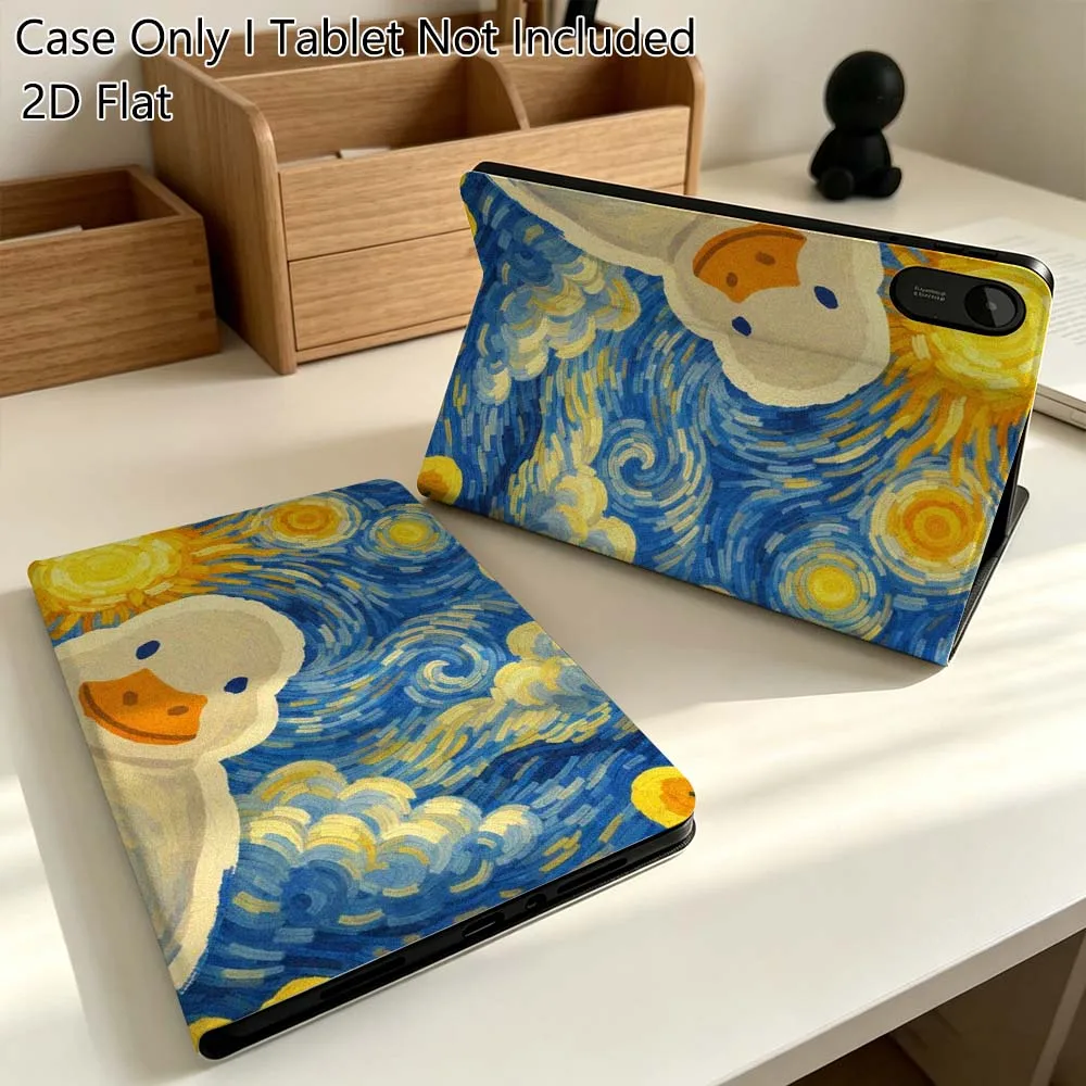 

Cartoon Duck Cat Art Popular For Xiaomi Mi Pad Mini 4 5 6 7 SE Pro Plus Redmi Pad 2 SE 2025 8.8 11 Foldable Tablet Case Gift