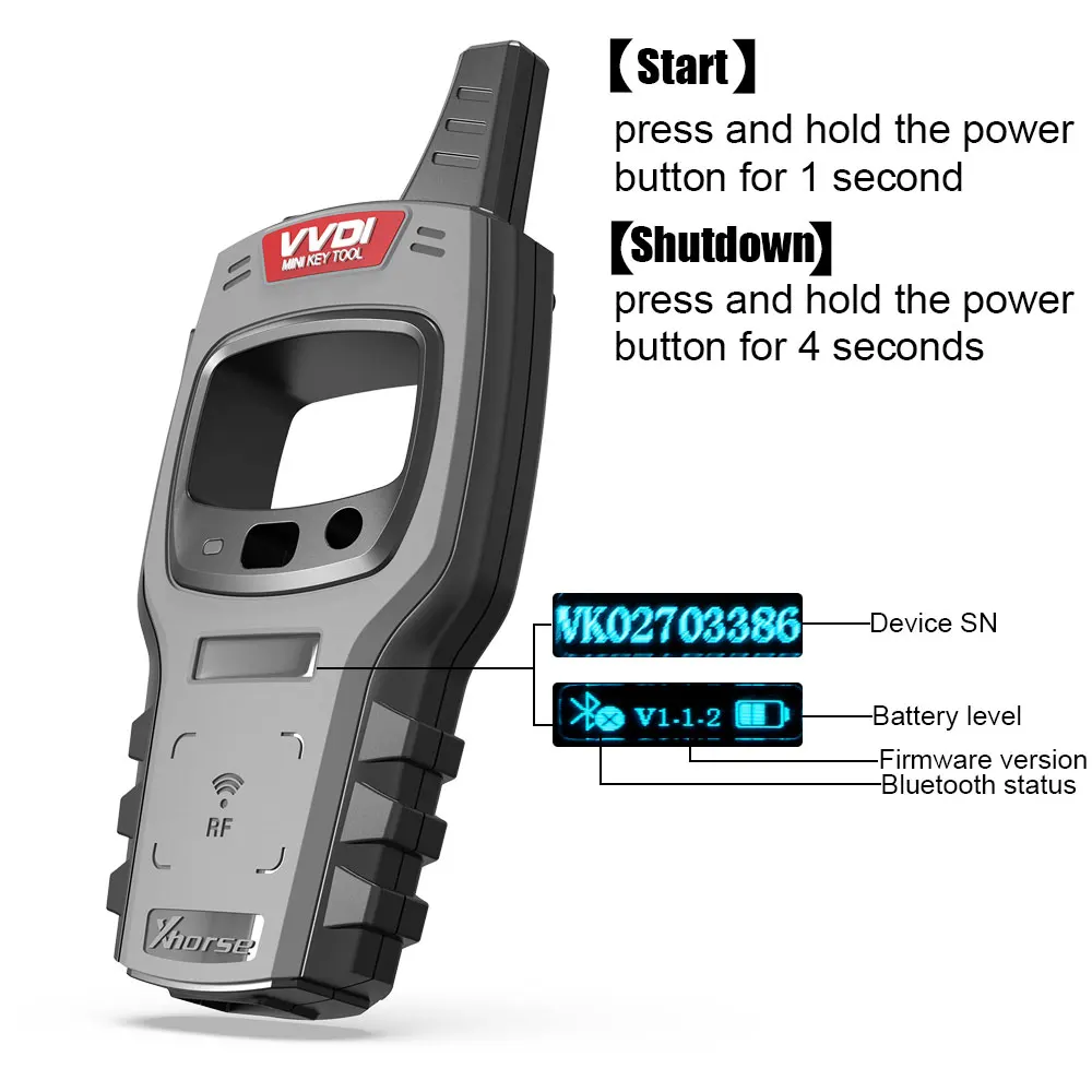 Xhorse VVDI Mini Key Tool Zdalny programator kluczy Wersja globalna z bezpłatną 96-bitową funkcją 48-klonowania Obsługa IOS/Android