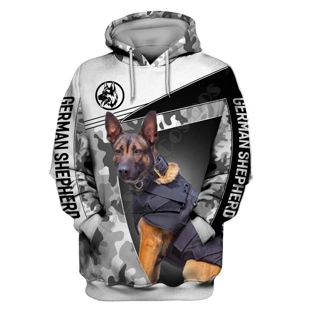 Love Dog German Shepherd 3D All Over Printed Hoodies Pullovers Street Tracksuit Love Dog