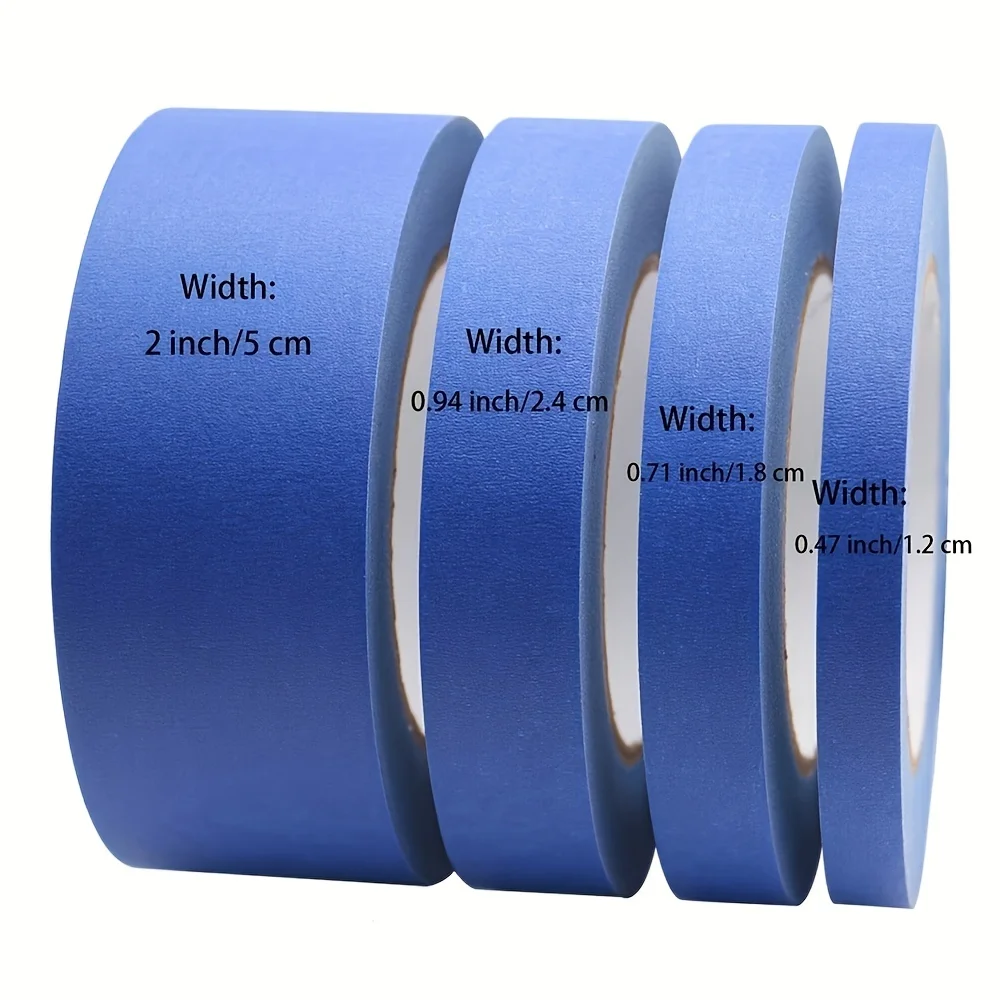 4 Roll/Set Paint Tape Multi-Surface Masking Easy Removal Paint Tape Security Wall Painting Crafts Art Construction Home 20m/Roll image 5