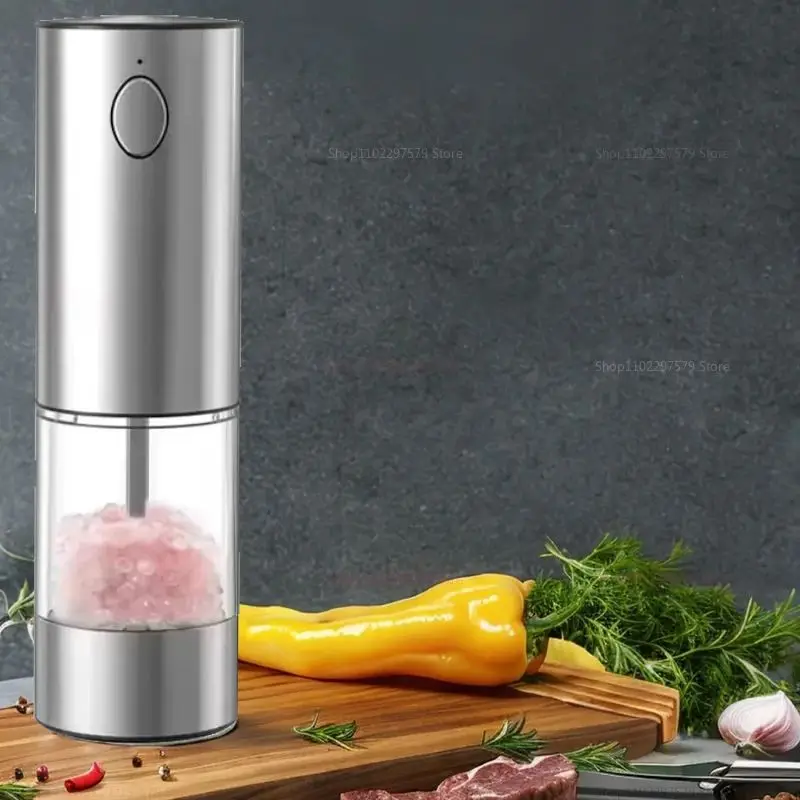 مجموعة مطحنة الملح والفلفل الكهربائية، قابلة لإعادة الشحن عبر USB، خشونة قابلة للتعديل، أدوات مطبخ مطحنة أوتوماتيكية ذات سعة كبيرة