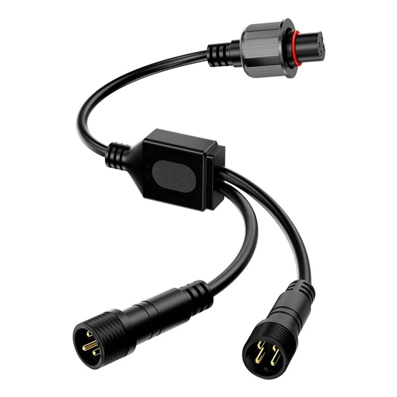 AA73 Waterproof 4Pin Connector Y-Splitter Cable For Govee Outdoor Flood Lights For Yard Patio, 1 Female To 2 Male