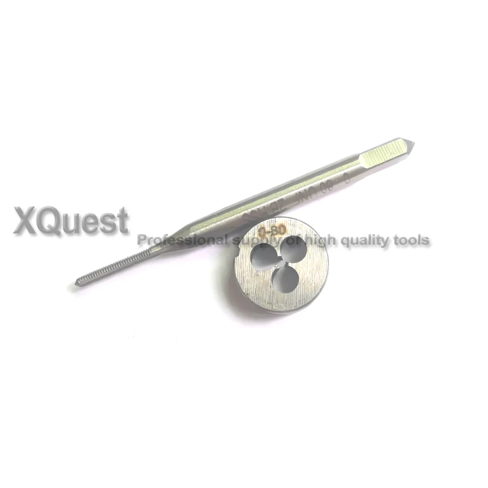 2pcs Right hand Unified thread tap and die set Fine screw dies taps UNC UN 0-80 1-64 2-56 4-40 5-40 6-32 8-32 10-24 12-24 1/4 #0