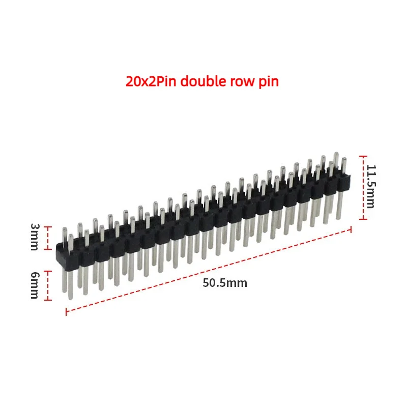 40-pin header, straight and angled double-row pins, 2.54mm GPIO header combo kit