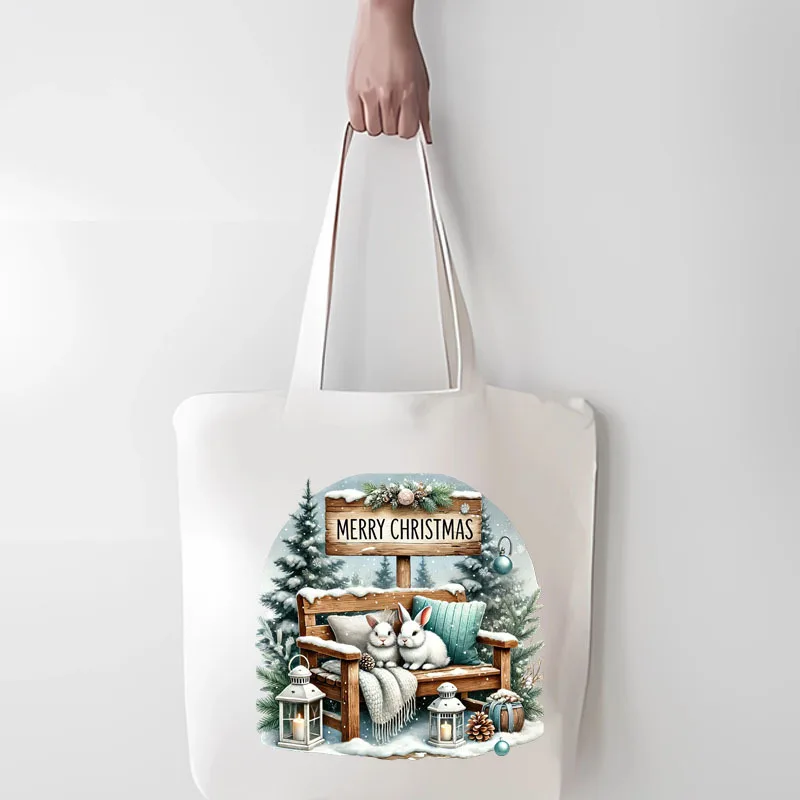 23 cm Kerst sneeuw auto huis Ijzer Op Warmteoverdracht Sticker Voor Kleding DTF Pinted Vinyl Thermische Applicaties Wasbare T-Shirt sticker