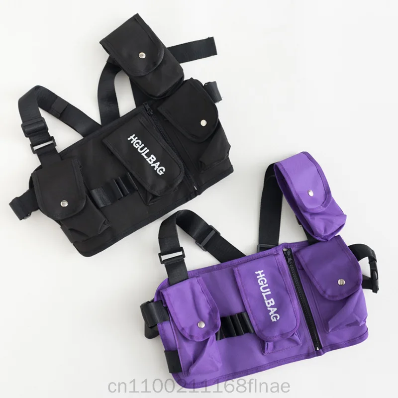 Boys and Girls Street Dance Fashion Versatile Tactical Vest with Accessories Tactical Backpack
