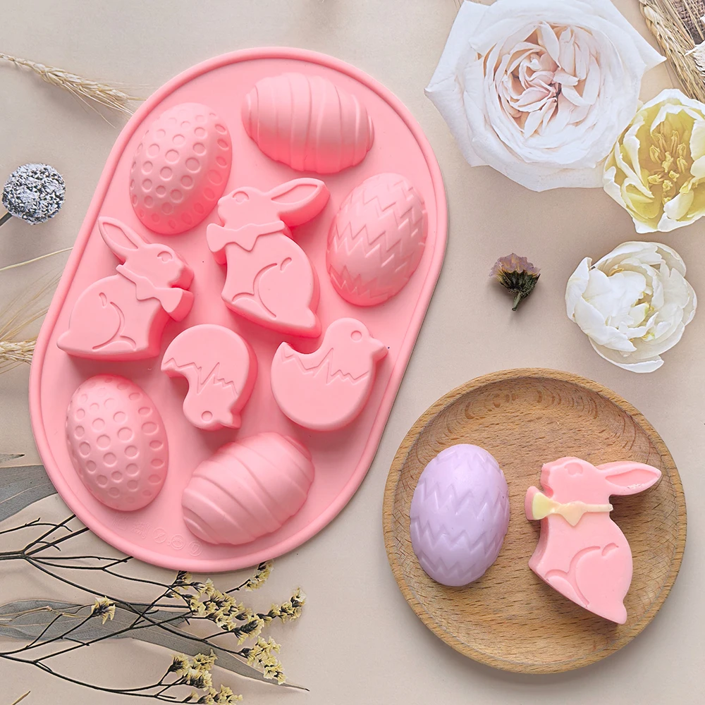 9-cavity Easter silicone Easter egg rabbit shaped baking mold chocolate candy mold Easter themed party decoration - view 6