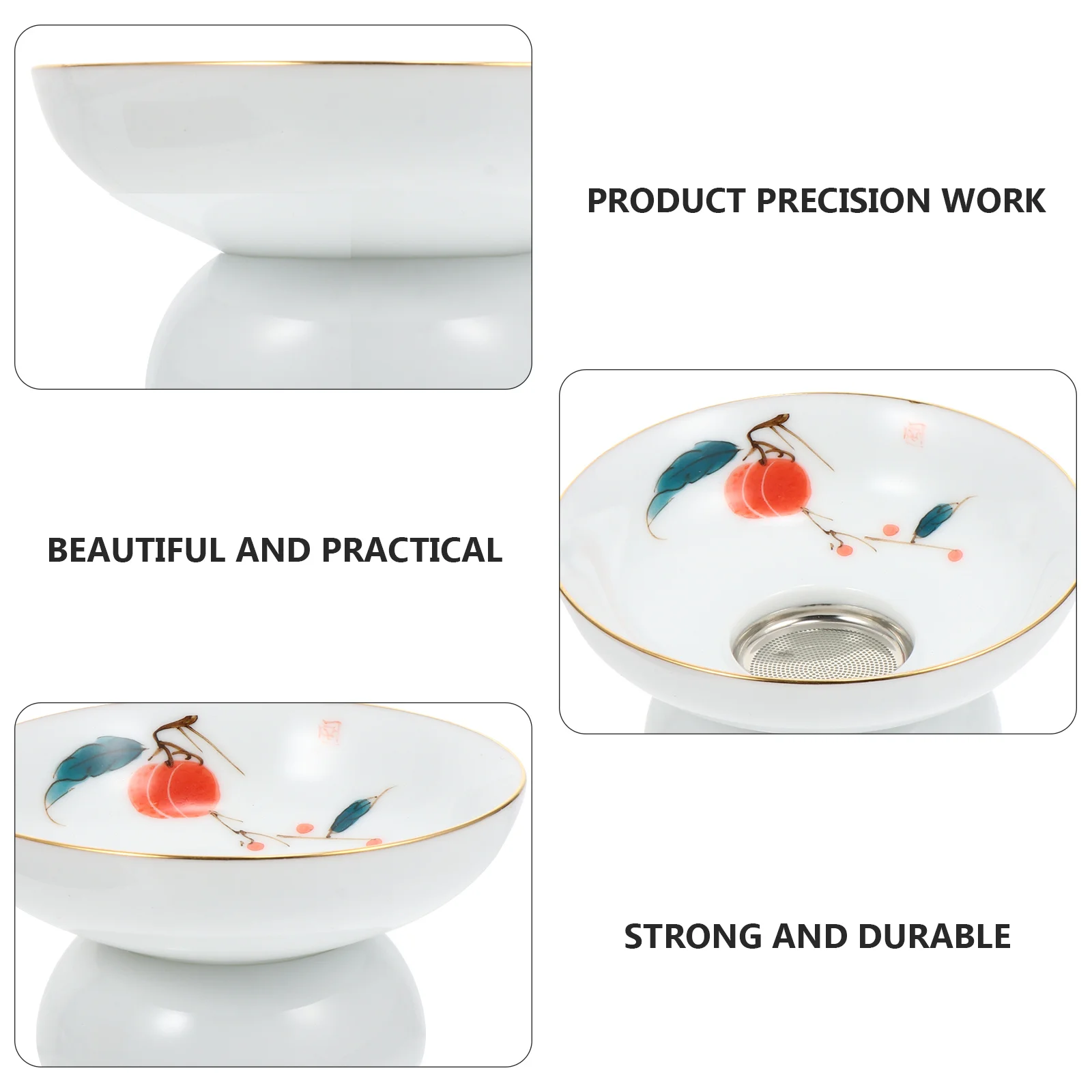 

1Pcs Creative Ceramic Tea Strainer Hand-Painted Leaf Filter Suitable for Jasmine Green Oolong Tea Teapot Accessories