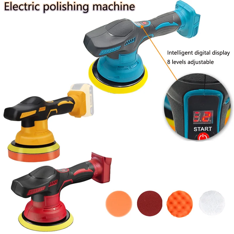 

Беспроводная полировальная машина автомобиля, 8-скоростная ​ ​ Полировщик электромобилей, шлифовка металла, шлифовка древесины для Makita/Dewalt/Milwaukee, аккумулятор 18 В