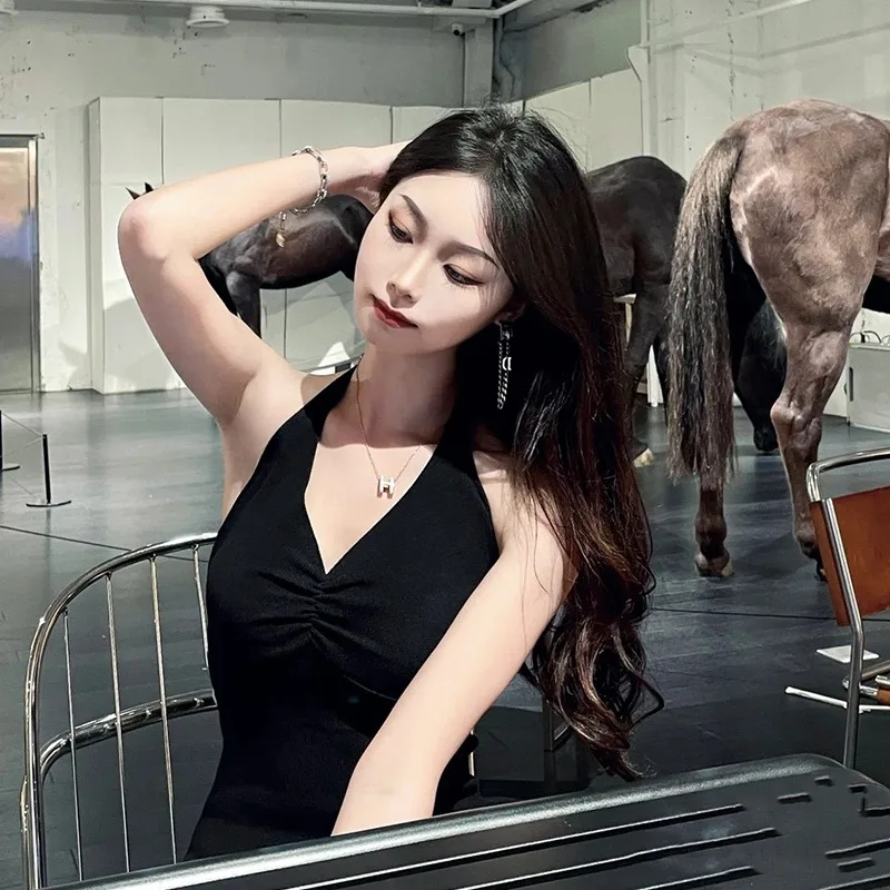 Vestidos sem mangas feminino azul primavera boêmio crochê bloqueando fofo em camadas linha a fairycore único piquenique mori menina harajuku