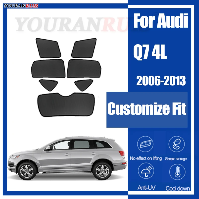

Customize For Audi Q7 4L 2006-2013 Car Side Windows Sunshade Curtains Mesh Heat Insulation Protect Privacy Accessories