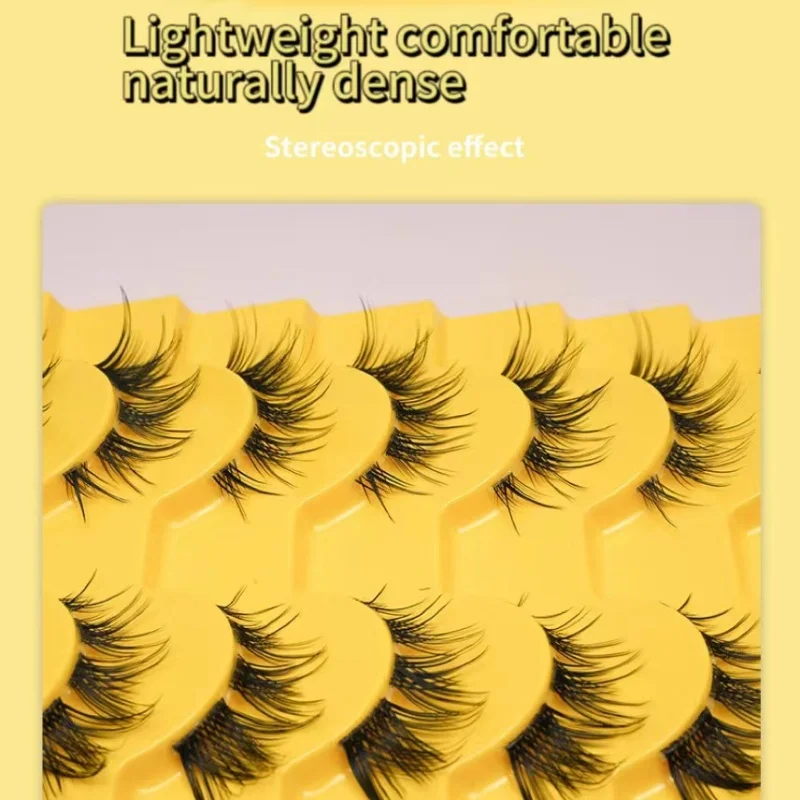 10 paar natuurlijke pluizige wimpers met staartvezels, geschikt voor dagelijks make-up