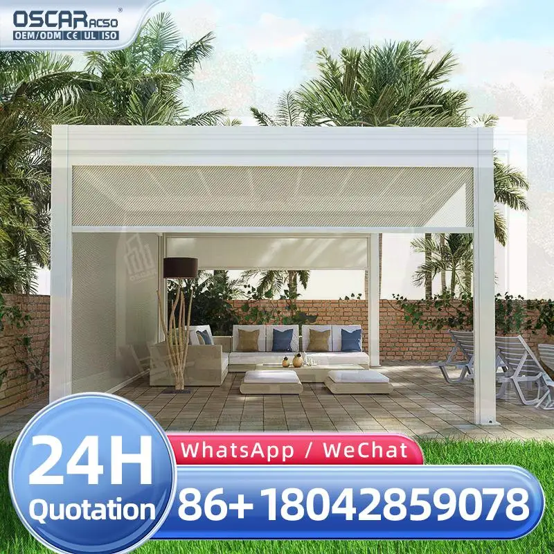 Outdoor Louvered Sun Shade Garden Pavilion Mirador for Backyard Patio Lawn pergola