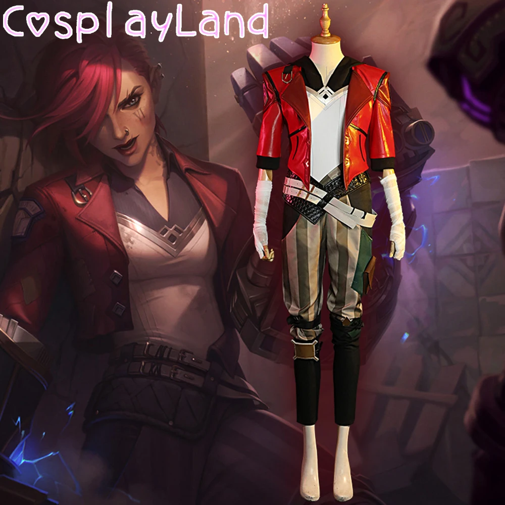 Costume de Cosplay LOL Arcane Vi, Costume de carnaval d'halloween, tenues de combat Arcane, bottes fantaisie Sexy pour femmes