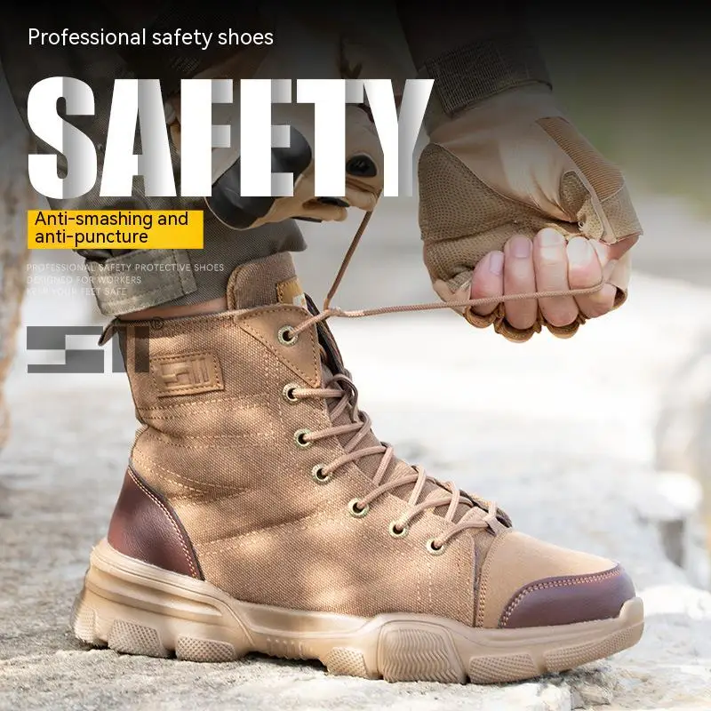 New Work Boots Indestructible Anti-smash Safety Shoes Men Steel Toe Shoes Puncture-proof Sneakers Shoes Non Slip Work Shoes