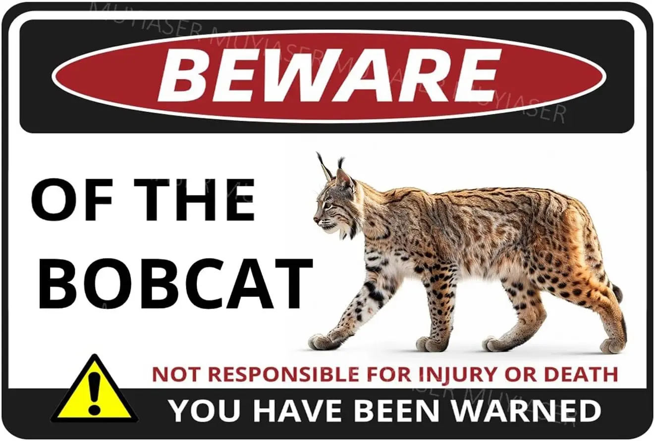 Beware Of The Bobcat Sign You Have Been Warned Aluminum Metal Tin Signs Door Sign Warning Sign For Zoo Fence Gate Yard Home Wall