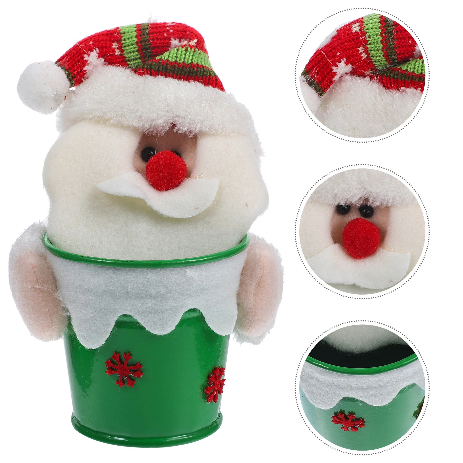 

Snowman Tissue Box Cover Round Lace Design Christmas Home Decor Elastic Bottom Holder Paper Craft Gift Tissue Box Case
