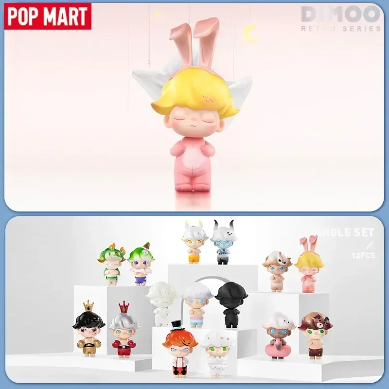 

POP MART Dimoo Retro Series Kawaii Anime Action Figure Blind Box - Сюрприз-игрушка-фигурка в закрытой упаковке для девочек, подарок