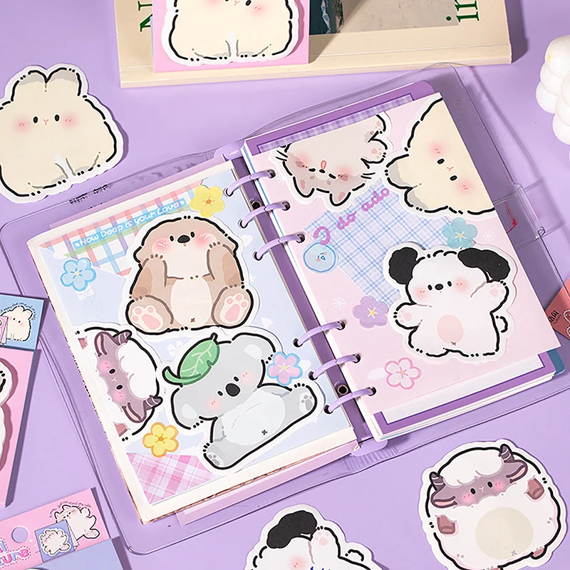 30Sheets Cartoon Animals Sticky Notes Cute Memo Pad To Do List Journaling Planner Sticker Stationery Message Paper School Supply