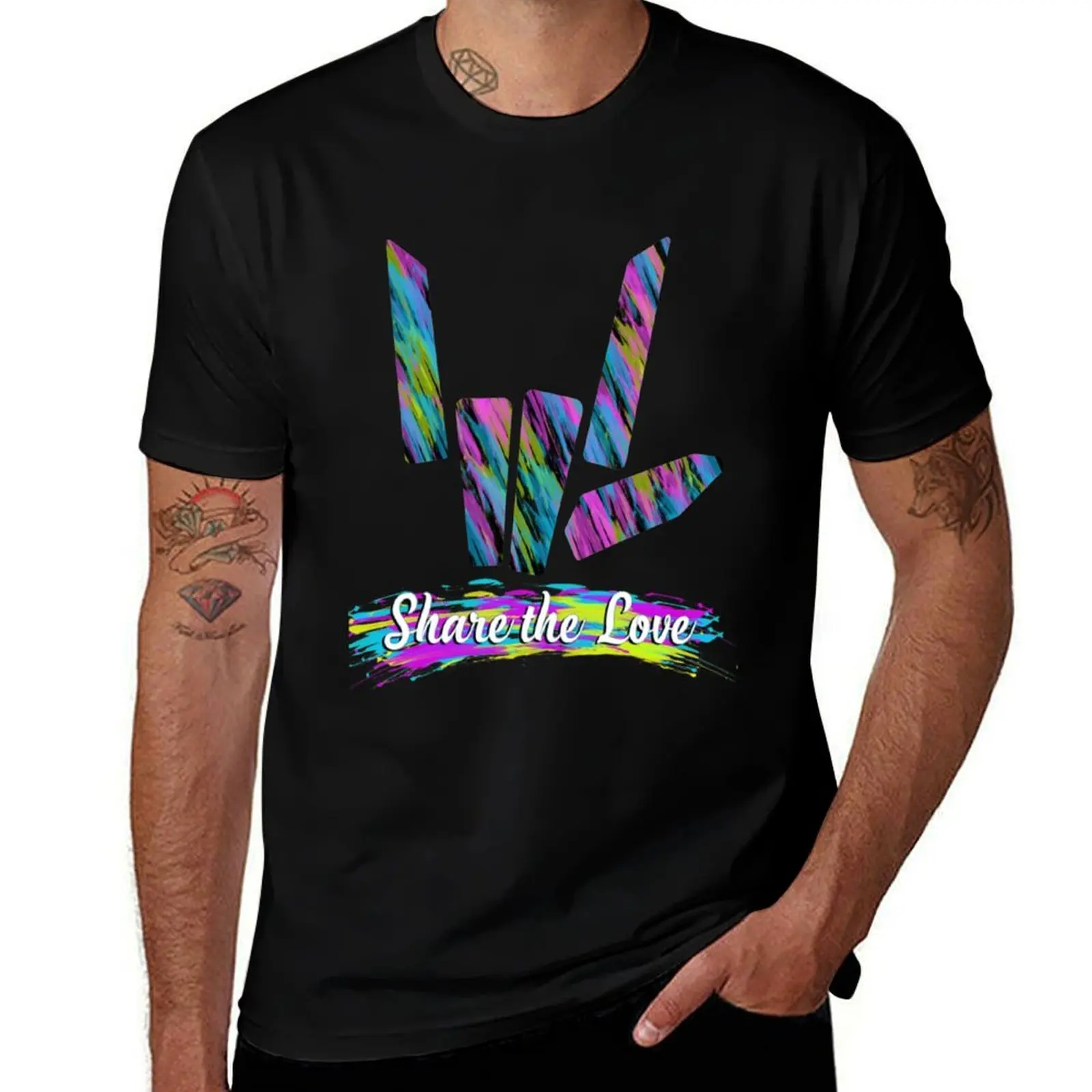 SHARE THE LOVE T-Shirt Outdoor Sports Short Sleeve Top T-Shirt