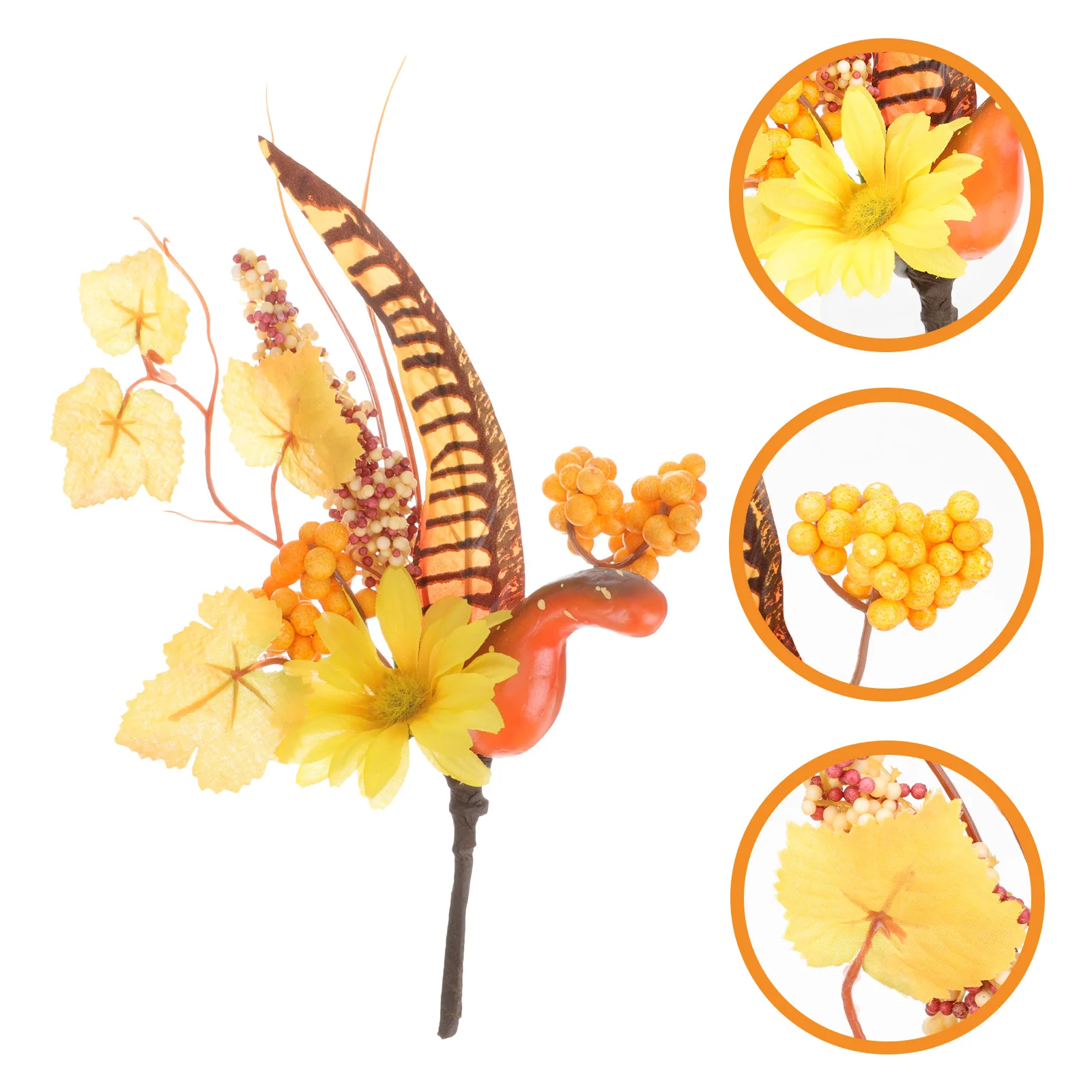 

Pumpkin Pine Leaf Decoration Fall Picks Stems Halloween Decorations Fake Maple Leaves Branch