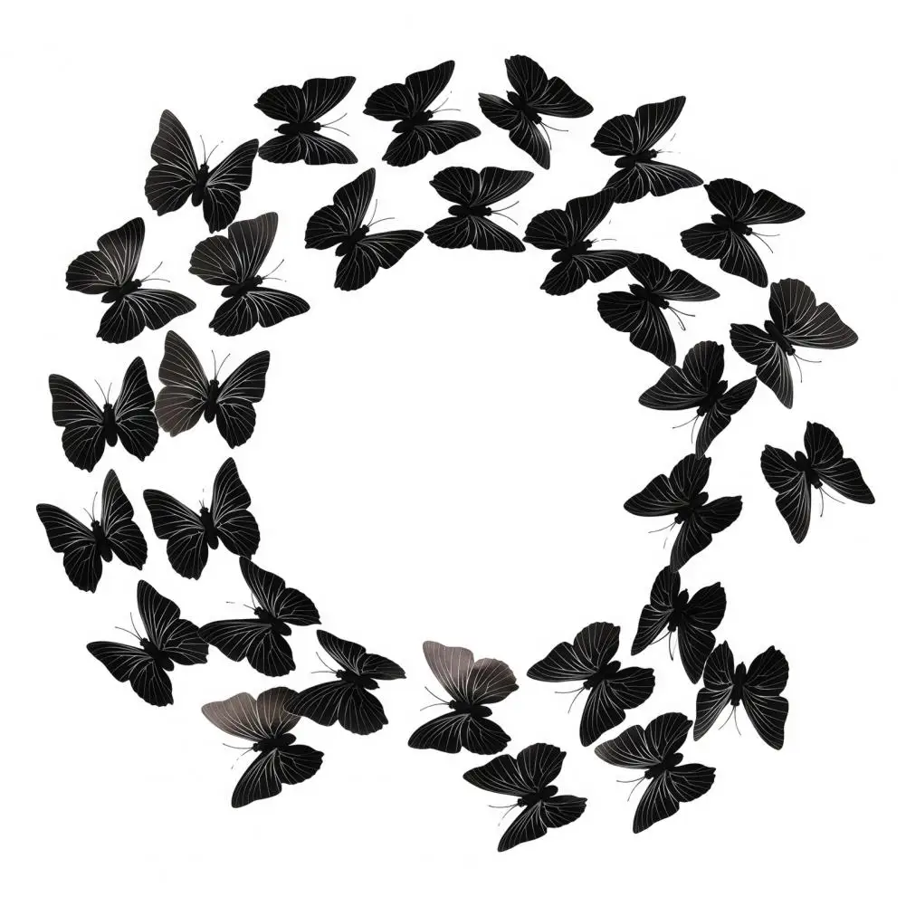 3d Butterfly Wall Decor 12pcs 3d Black Butterfly Wall Stickers Removable Pvc Decals Self Adhesive Home Decor for Design