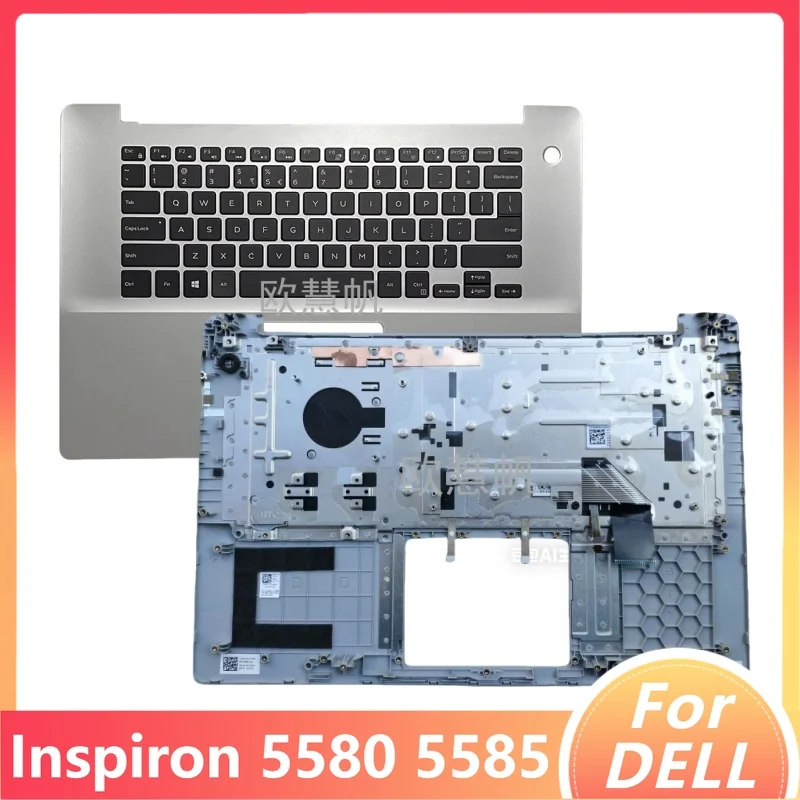 

T New Repair Accessories for Dell Inspiron 5580 5585 Laptop Palmrest Upper Cover with US Backlit Keyboard 0K8HH4