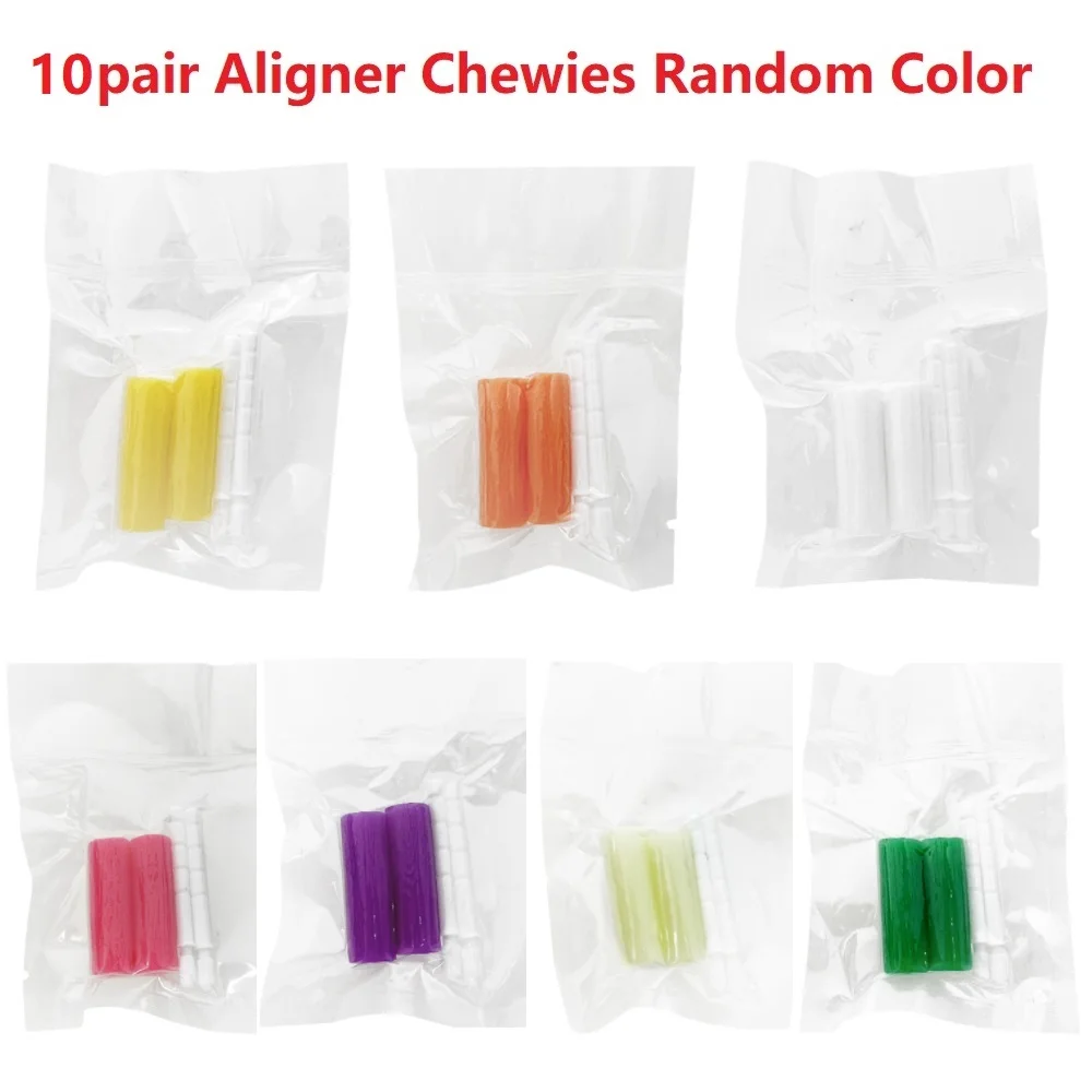 10Pair Chewies Aligner Fruit Flavors Silicone Teeth Stick Flexible Aligner Seating Chews Tray Seaters Chompers for Dental Braces