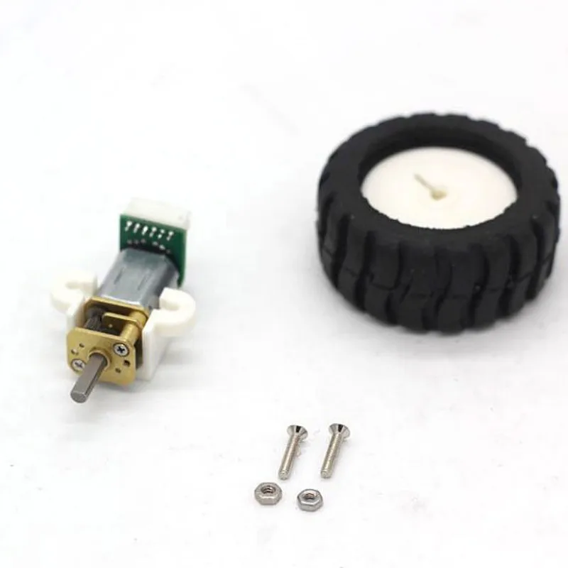 

42MM Wheel N20 Encoder DC Gear Motor + Bracket Screw,Toy Accessories Mounting 3PI MiniQ Balance