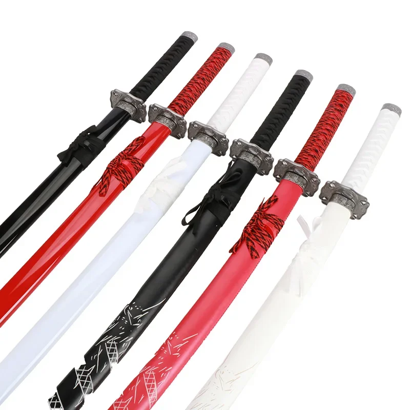 Wooden Japanese samurai sword Katana 3-pcs sets Dragon pattern Warrior Swords Home Furnishing decoration With Holder